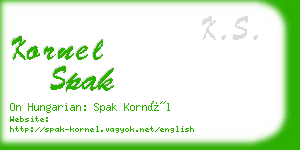 kornel spak business card